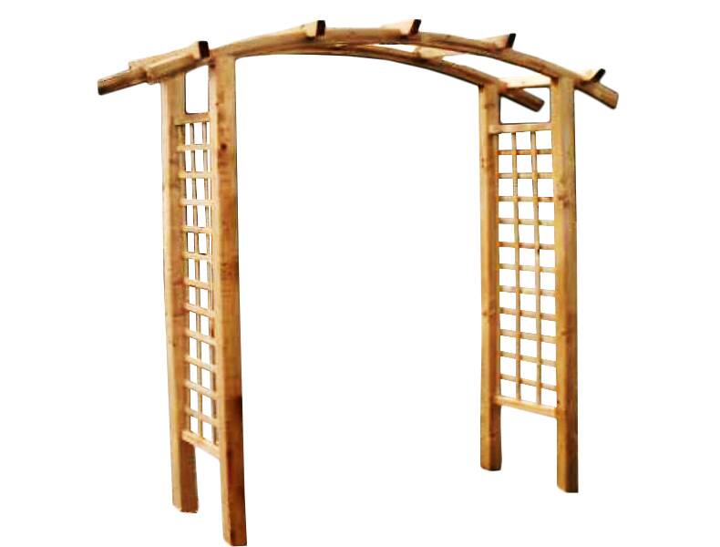 Pergola arc Luxe Dimensions: 180x70x220 cm Section poteaux: 70×70 mm Assemblage: vis et agrafes galvanisés Conditionnement: 8 pc. / palette