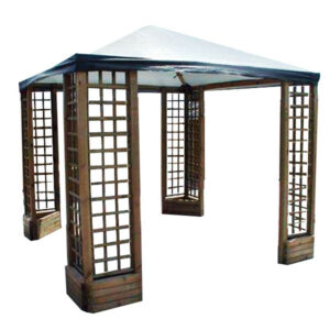 Gloriette en bois de Pologne avec treillis