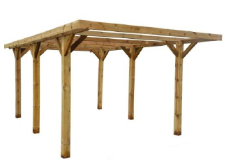 Carport bois standard 60.10819.6798.0.00 pin raboté traité autoclave IBP Group Bois De Pologne acacia noisetier