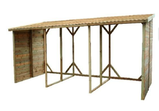 🏡🌳Petit Abri Bûches en Bois de Pin Traité Orangé 31130001 Catral 140 x 60  x 100 cm — BRYCUS