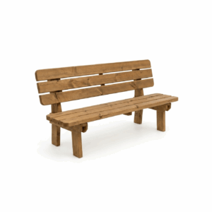 Banc Public en Bois avec Dossier 180 cm – Pin Sylvestre Traité Autoclave Classe 4